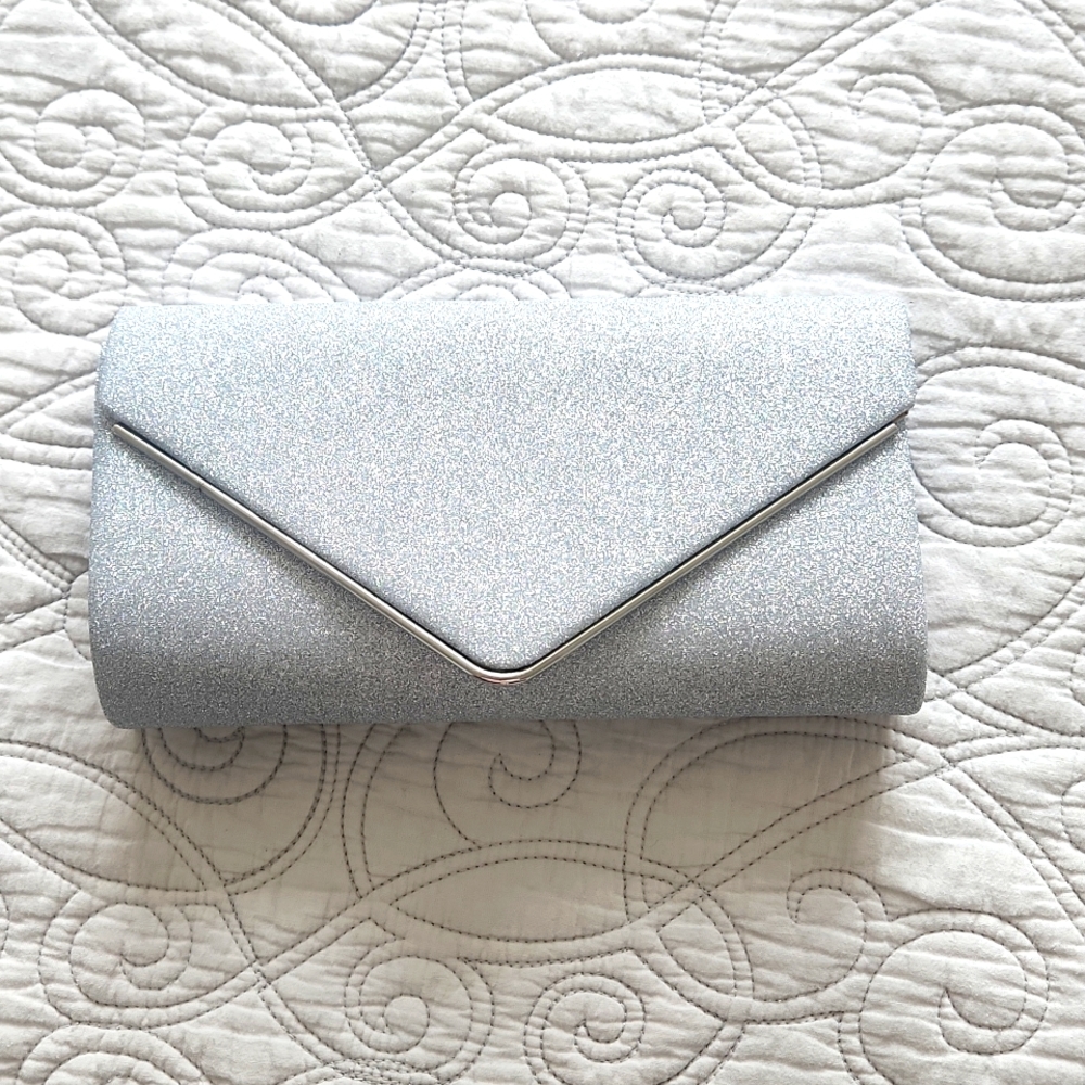 Silver Sparkle Clutch Purse